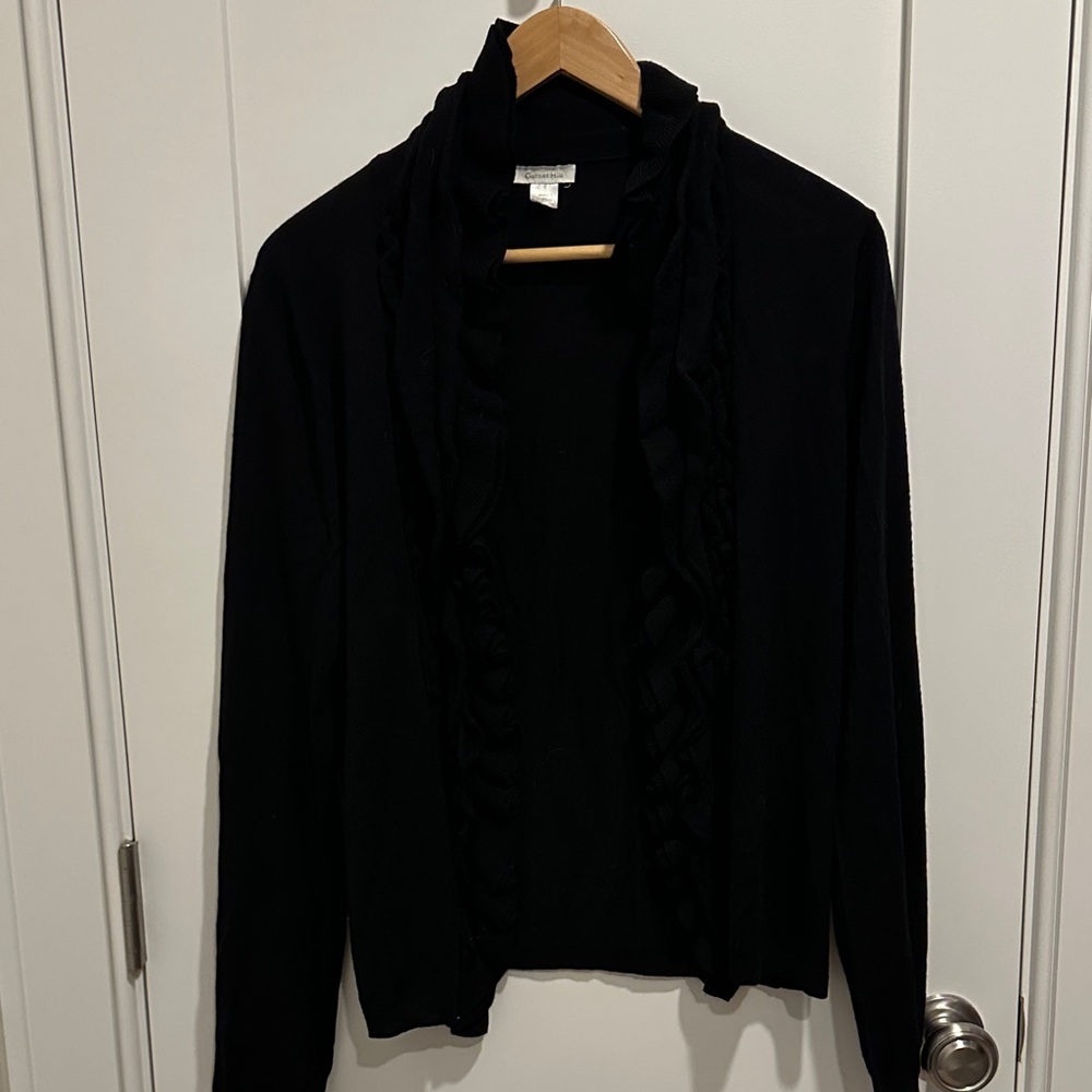 Black Ruffled Cardigan - Picture 2 of 6